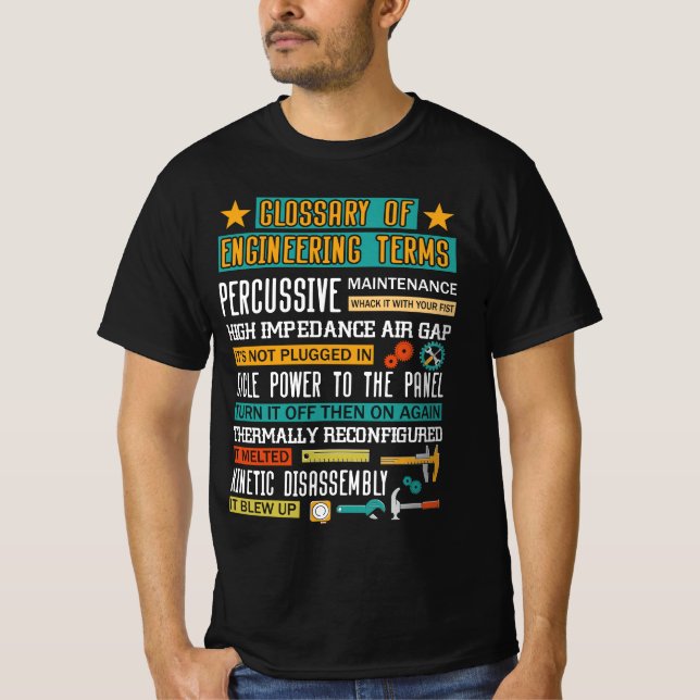 Camiseta Glosario de Términos de Ingeniería Difícil de Inge (Anverso)