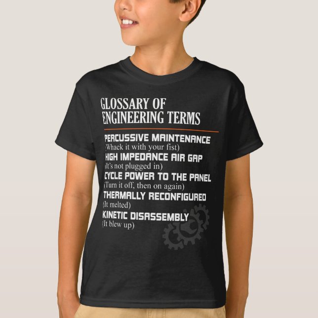 Camiseta Glosario de Términos de Ingeniería Difícil de Inge (Anverso)