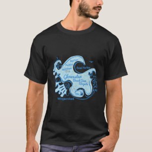 Camiseta Gloucester Mamáes Beach Bum Brigade Cabo Ann Distr
