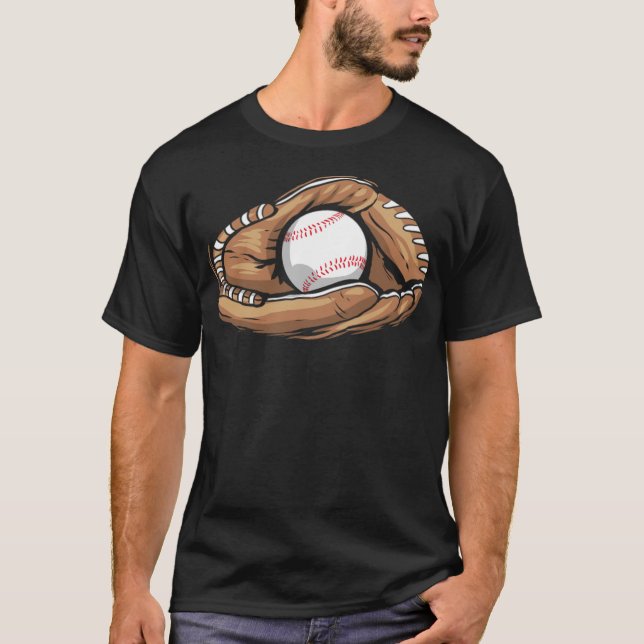 Camiseta Glove de béisbol con beisbol americano (Anverso)