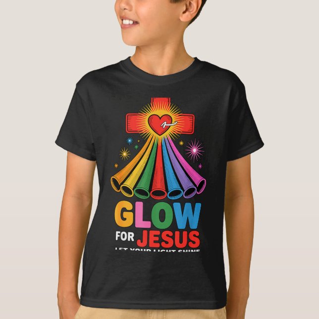 Camiseta Glow For Jesus Christian Faith  (Anverso)