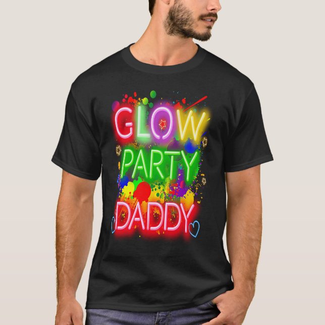 Camiseta Glow Party Squad Daddy Paint Splatter Glow Party M (Anverso)