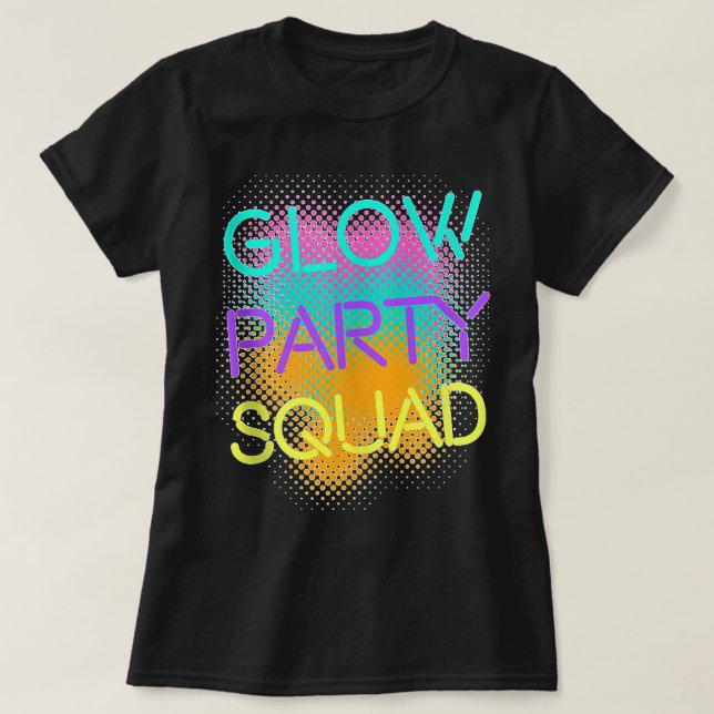 Camiseta Glow Party Squad Group Matching Halloween Party Co (Diseño del anverso)