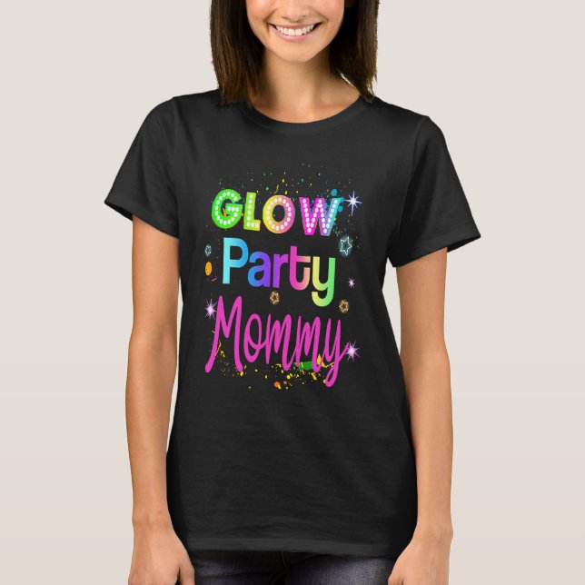 Camiseta Glow Party Squad Mommy Paint Splatter Glow Party M (Anverso)