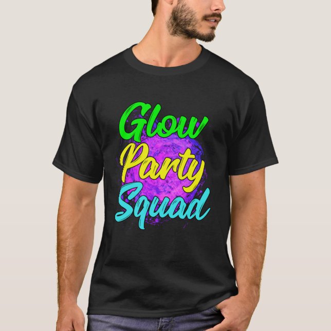 Camiseta Glow Party Squad Party  Cute Paint Splatter Tee (Anverso)