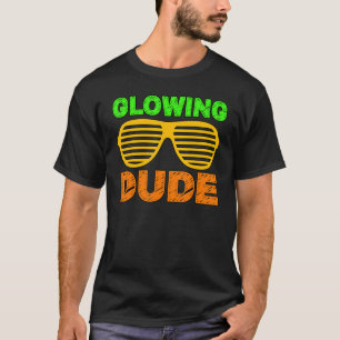 Camiseta Glowing Dude party 80s vintage retro colourful whi