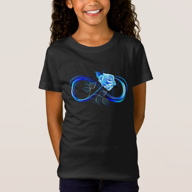 Camiseta Glowing infinity with blue rose (Anverso)