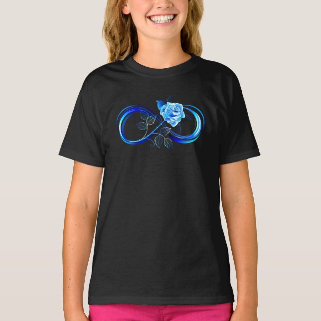 Camiseta Glowing infinity with blue rose (Anverso)