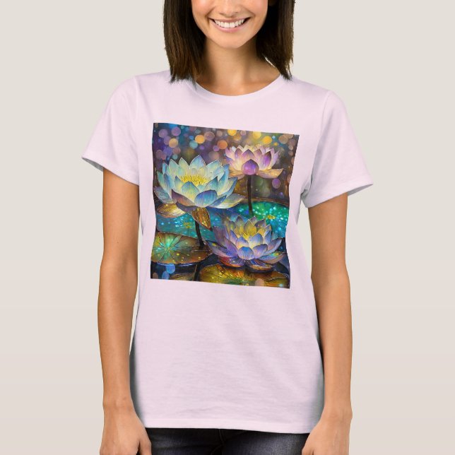 Camiseta Glowing Lotus Flowers Trio (Anverso)