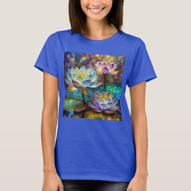 Camiseta Glowing Lotus Flowers Trio (Anverso)