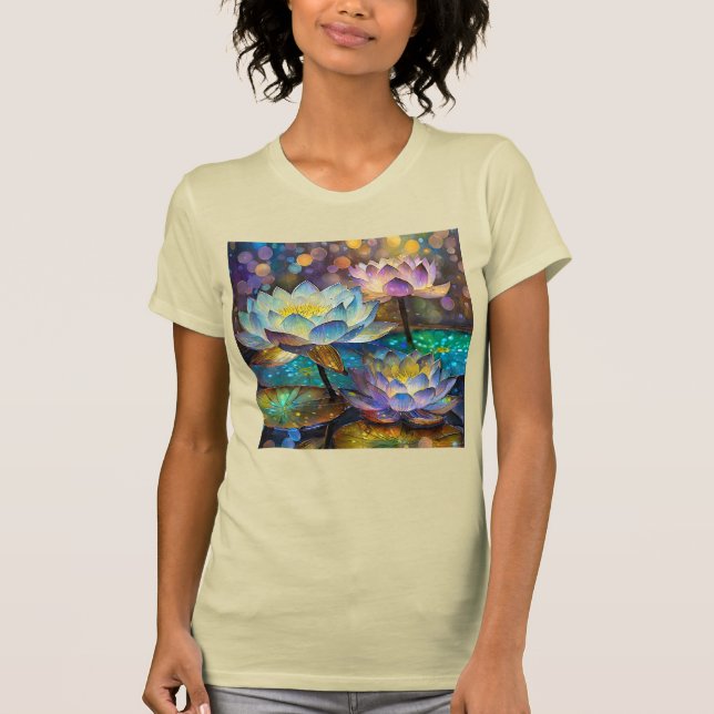 Camiseta Glowing Lotus Flowers Trio (Anverso)