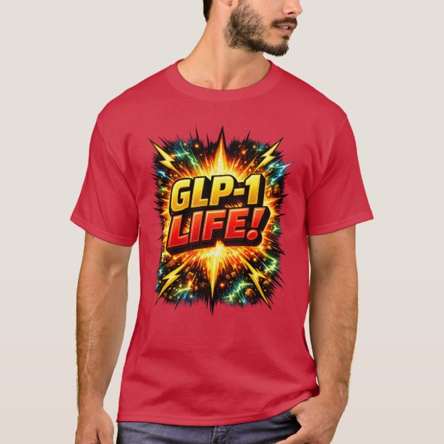 Camiseta GLP-1 VIDA! Arte Pop Cómic (Anverso)