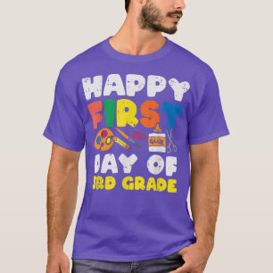 Camiseta Glue Feliz Primer Día De Tercer Grado De Vuelta A 