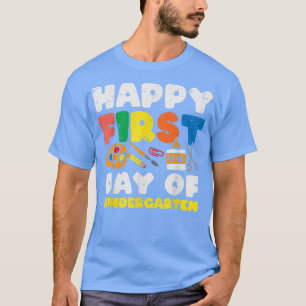 Camiseta Glue Happy First Day Kindergarten School Chica de 