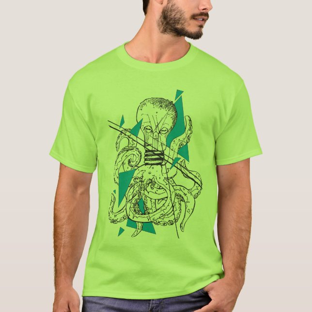 Camiseta Glühkraken Octopus bombilla Shirt caballero (Anverso)