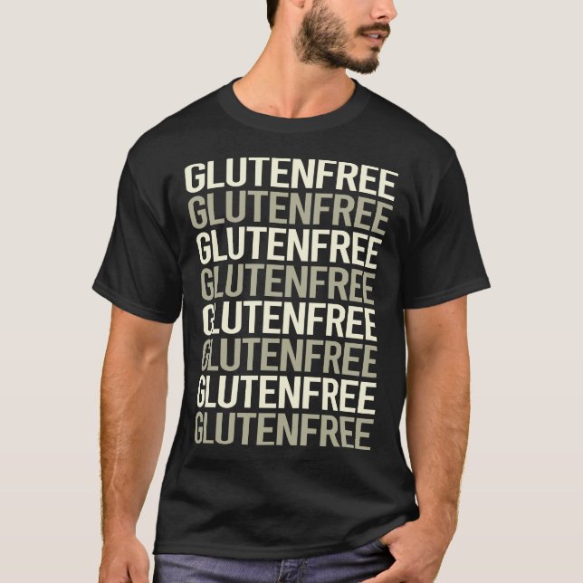 Camiseta Gluten de texto blanco libre (Anverso)