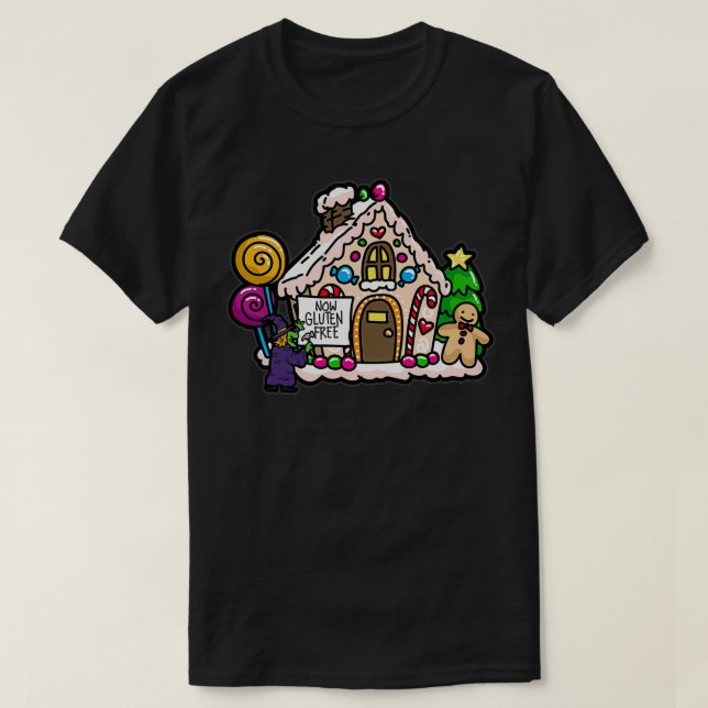 Camiseta GLUTEN FRECH WITCH Gingerbread HOUSE Humor (Diseño del anverso)