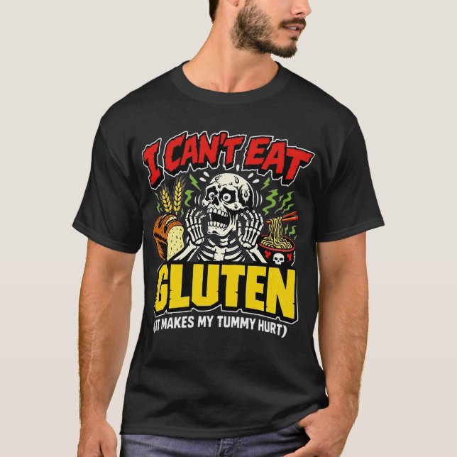 Camiseta Gluten Funny Skeleton Celiac Disease Awareness (Anverso)