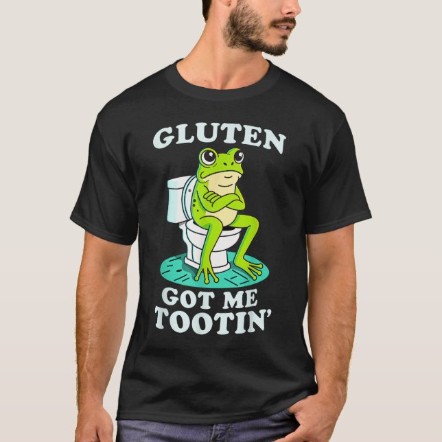 Camiseta Gluten Me Consiguió Tootin Frog Gluten Intolerante (Anverso)