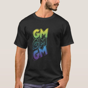 Camiseta GM Good Morning Grunge Text Splatter Crypto Invest