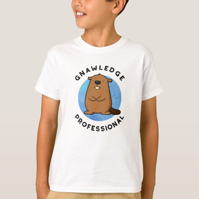 Camiseta Gnawledge Professional Funny Beaver Pun (Anverso)