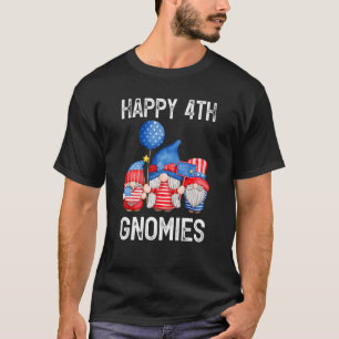 Camiseta Gnome 4 De Julio Bandera Estadounidense Dios Bendi