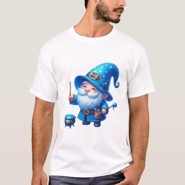 Camiseta Gnome azul encantado (Anverso)