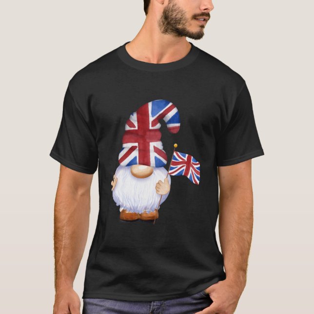 Camiseta Gnome Bandera Británica Rey Charles Coronation (Anverso)