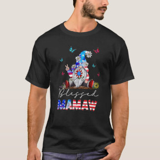 Camiseta Gnome Blessed Mamaw 4 De Julio Patriótico American