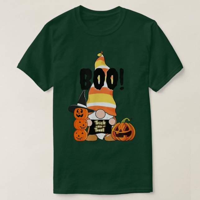Camiseta Gnome Boo Halloween, Boo Boo Crew, Otoño Fall Hol (Diseño del anverso)