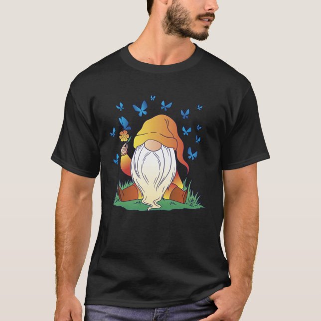 Camiseta Gnome Butterfly Spring Flower Summer Gnomes (Anverso)