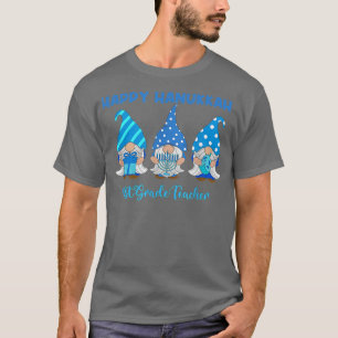 Camiseta Gnome Chanukkah Menorah, profesor de primer grado 