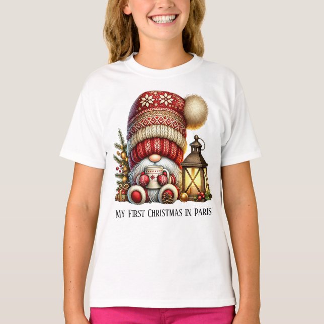 Camiseta Gnome Christmas Coco Long Girls T-shirt (Anverso)