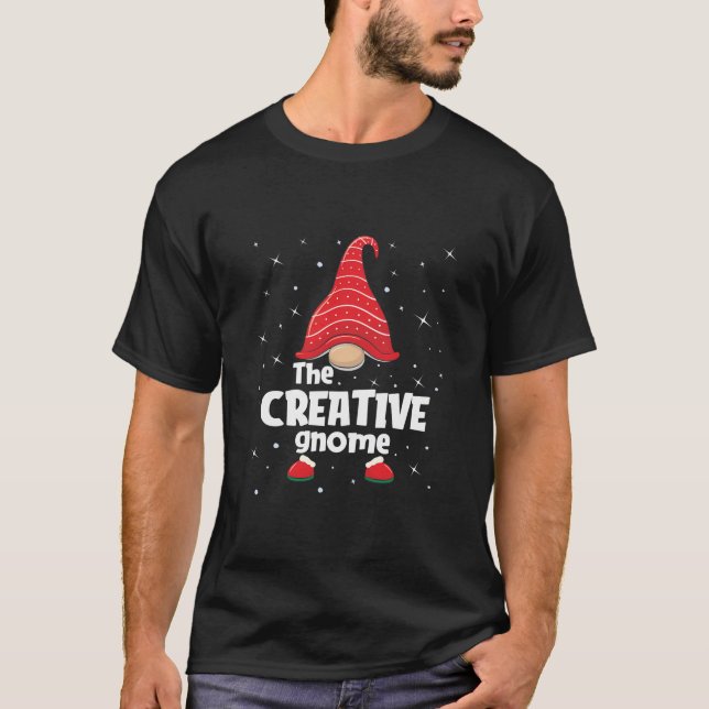Camiseta Gnome Creativo Familiar Coincidiendo Navidades Fun (Anverso)