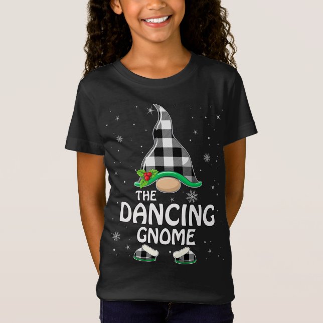 Camiseta Gnome Dancing Gnome Búfalo Plaid Matemple Group (Anverso)