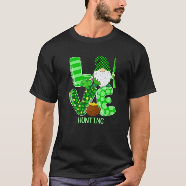 Camiseta Gnome de caza de amor divertida St Patricks Day Me (Anverso)