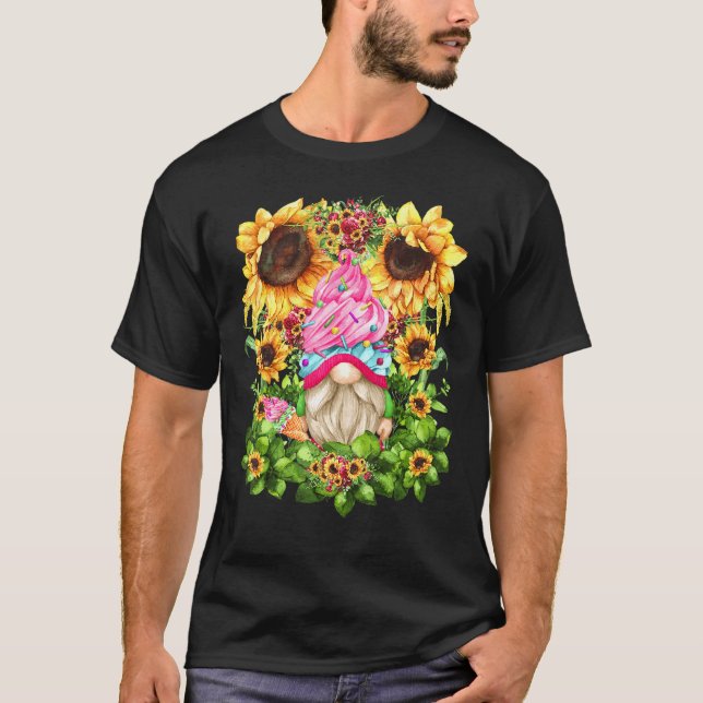 Camiseta Gnome De Crema De Helado De Fresa Rosa Para Mujere (Anverso)