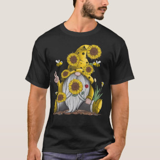 Camiseta Gnome De Girasol Con Gnome Hippie De Bee