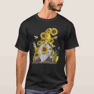 Camiseta Gnome De Girasol Con Gnome Hippie Funny