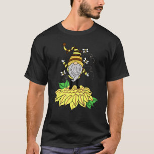 Camiseta Gnome De Girasol Con Gnomo Hippie De Bee Para Flor