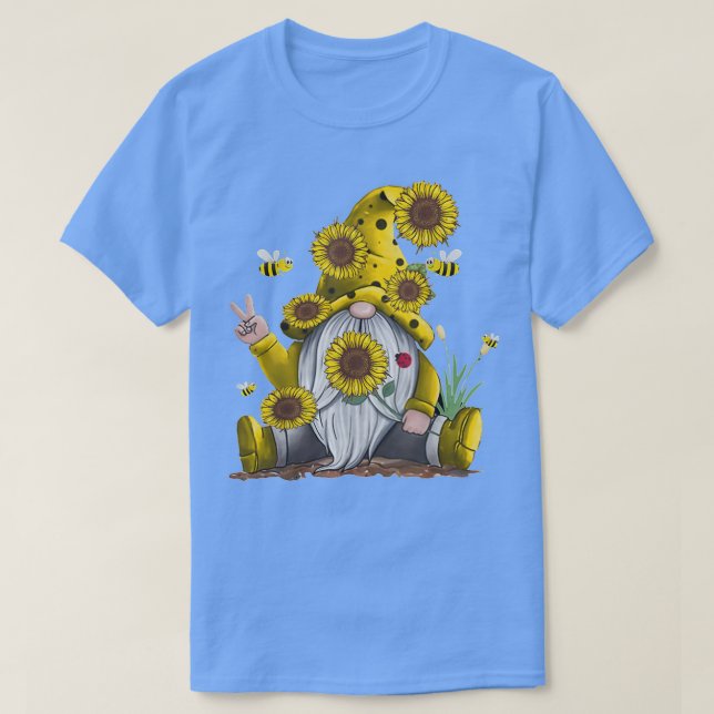 Camiseta Gnome de girasol con regalo de Gnome de Hippie Gra (Diseño del anverso)