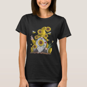 Camiseta Gnome De Girasol Con Un Gracioso Gnome Hippie