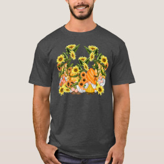 Camiseta Gnome de girasol único Hippies Arte gráfico con fl