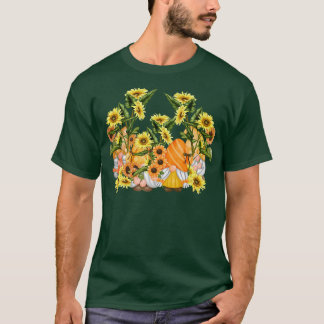 Camiseta Gnome de girasol único Hippies Arte gráfico con fl