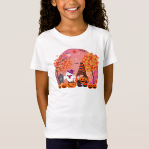 Camiseta Gnome De Halloween Y Chica Fantasma