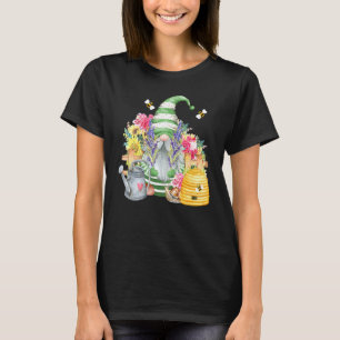 Camiseta Gnome De Jardín Con Abejas Y Flores Jardín