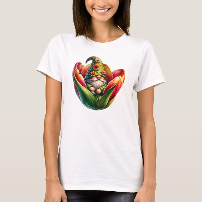 Camiseta Gnome de jardín de acuarela caprichosa (Anverso)