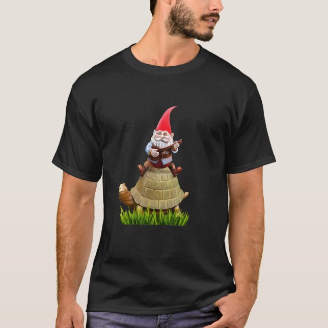 Camiseta Gnome de jardín en tortuga (Anverso)