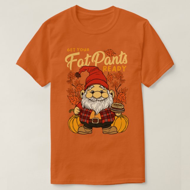Camiseta Gnome de la temporada de otoño del Día de Acción d (Diseño del anverso)