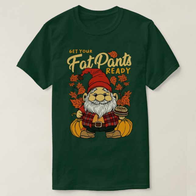 Camiseta Gnome de la temporada de otoño del Día de Acción d (Diseño del anverso)